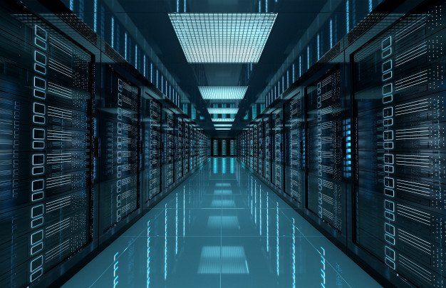 Dark server room